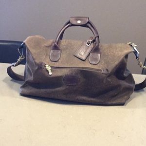 Jack George Brown leather duffle& garment bag!!